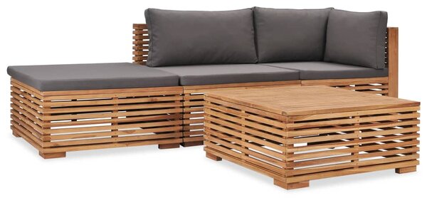 4-cz. zestaw wypoczynkowy do ogrodu, poduszki, drewno tekowe