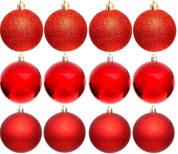 Bombka CHRISTMAS DECORATION 6 cm Czerwony (12 sztuk)