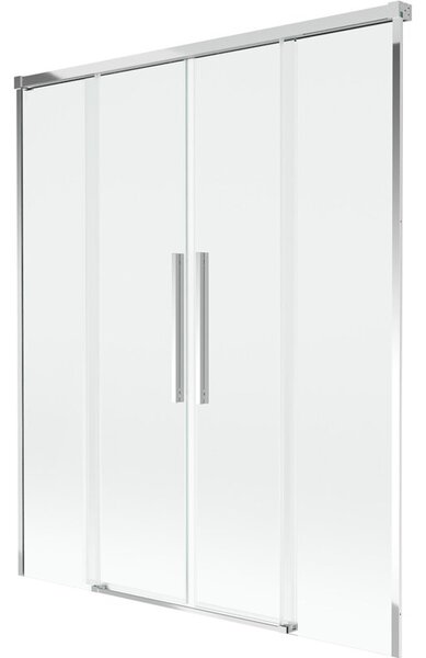 Mexen Rox parawan nawannowy 2-skrzydłowy rozsuwany 160 x 150 cm, transparent, chrom - 8C9-160-002-01-00