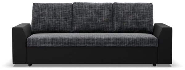 Kanapa rozkÅadana z funkcjÄ spania, Viktor, ekoskÃ³ra, 232x92x92 cm, popiel, czarny | TYLETEGOTU