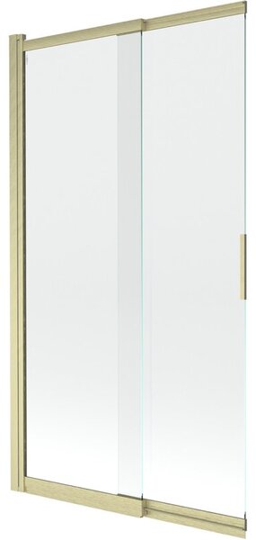 Mexen Fox parawan nawannowy 2-skrzydłowy przesuwny 100 x 150 cm, transparent, złoty szczotkowany - 891-100-002-55-00