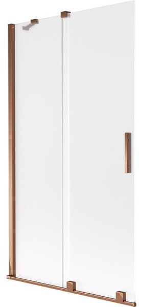 Mexen Velar parawan nawannowy 2-skrzydłowy rozsuwany 100 x 150 cm, szron, różowe złoto - 896-100-000-31-60