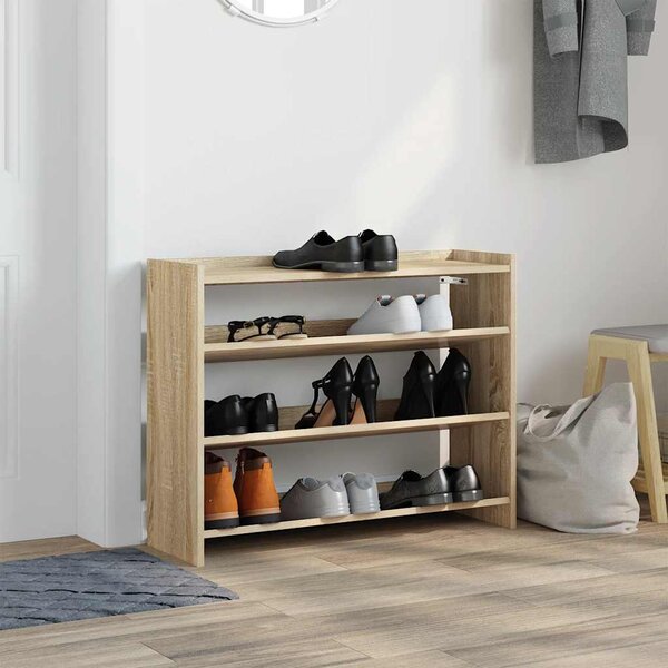 Półka na buty, dąb sonoma 80x25x62 cm, materiał drewnopochodny