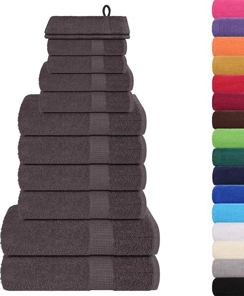 12-cz. zestaw ręczników, FROGN, antracyt, 360 g/m²
