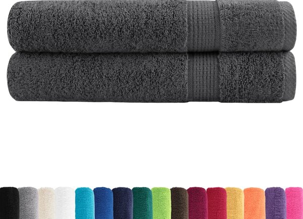Ręczniki premium, SOLUND, 2 szt., antracytowe, 80x200 cm, 600 g/m²