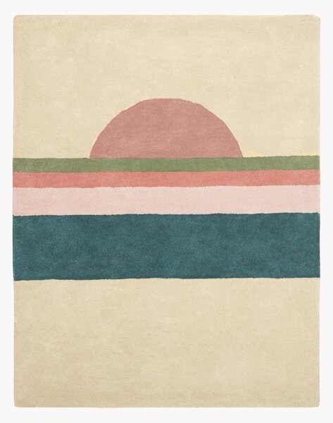 Ręcznie tuftowany dywan dziecięcy Sunset Pink Green