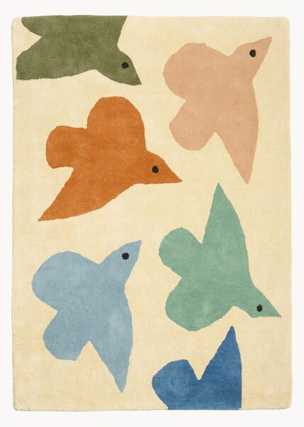 Ręcznie tuftowany dywan dziecięcy Birds Terracotta Blue, różne rozmiary
