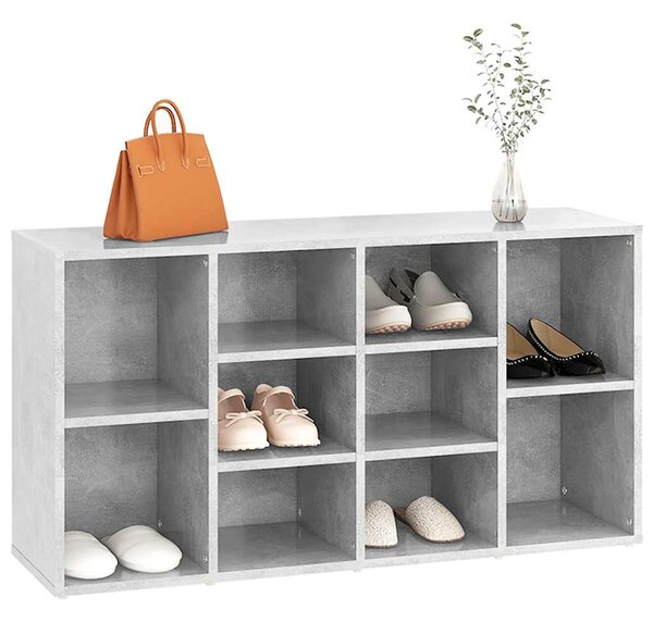 Ławka z miejscem na buty, szara, 103x30x55 cm