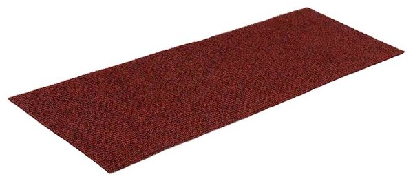 Maty na schody samoprzylepne 15 szt. 60x25 cm Bordowo-czerwone prostokątne
