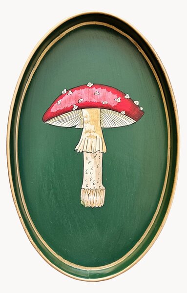 Ręcznie malowana taca dekoracyjna Mushroom