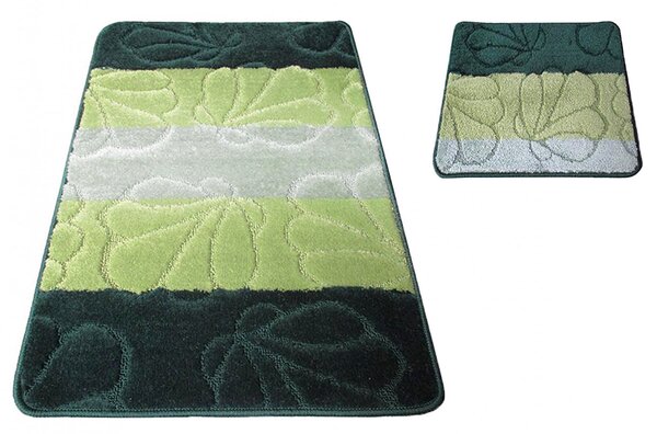 Zestaw zielonych dywaników łazienkowych - Visto 3X