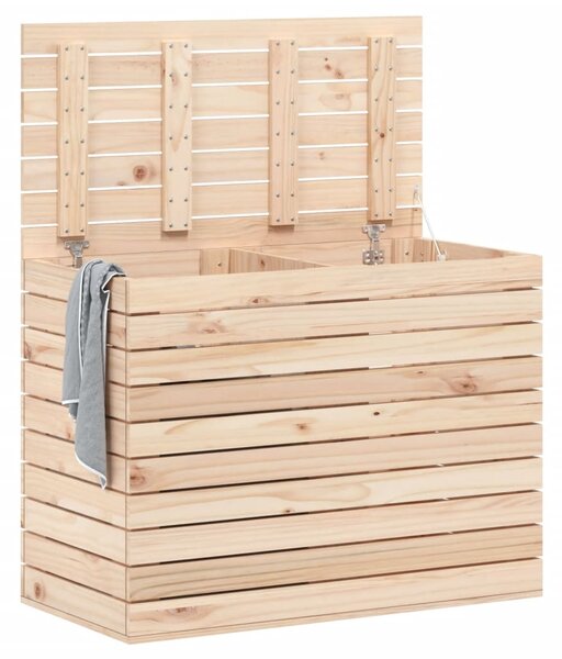 Kosz na pranie, 88,5x44x66 cm, lite drewno sosnowe