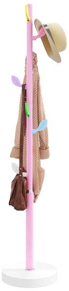Stojący wieszak na płaszcze, różowy, 172 cm, malowane żelazo