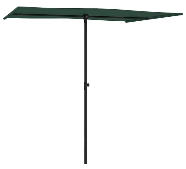 Parasol ogrodowy na aluminiowym słupku, 2x1,5 m, zielony