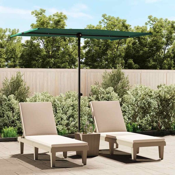 Parasol ogrodowy na aluminiowym słupku, 2x1,5 m, zielony