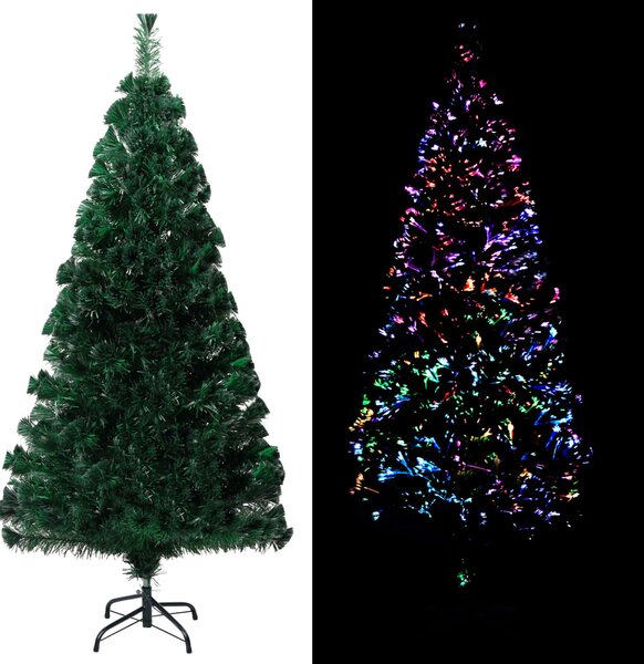 Sztuczna choinka ze stojakiem, zielona, 120 cm, światłowód