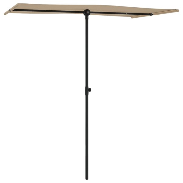 Parasol ogrodowy na aluminiowym słupku, 180x110 cm, taupe