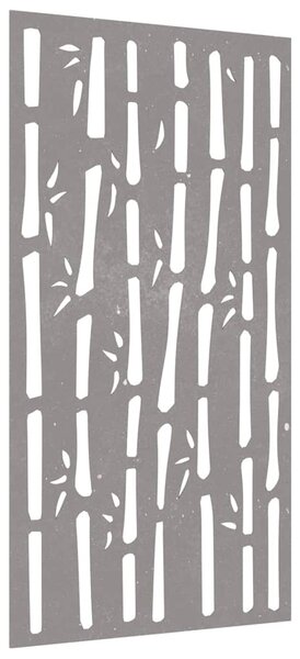 Ogrodowa dekoracja ścienna, 105x55 cm, stal kortenowska, bambus