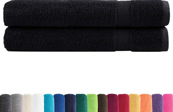 Ręczniki premium SOLUND, 2 szt., czarne, 100x200 cm, 600 g/cm²