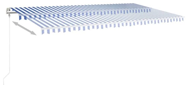 Automatycznie zwijana markiza, 600x350 cm, niebiesko-biała
