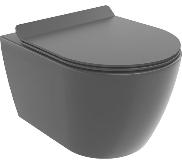 Mexen Carmen miska wc Rimless z deską wolnoopadającą slim, duroplast, czarna mat - 30880185