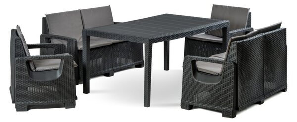 Zestaw Mebli Ogrodowych NAPOLI MINI 6 Rattan Antracyt Corciano