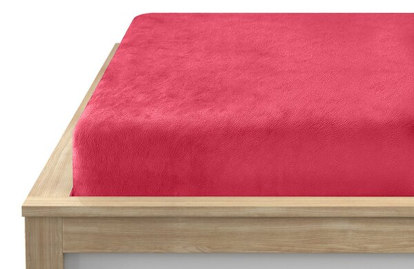 Prześcieradło z mikropluszu SOFT 90x200 cm czerwone