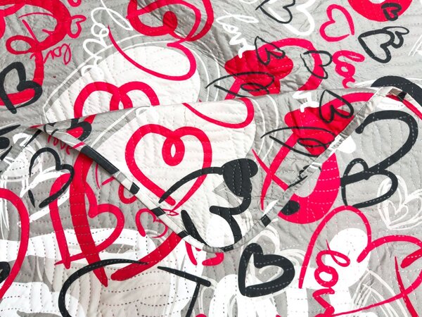 Narzuta na łóżko STREET LOVE, szary Rozmiar: 170 x 210 cm
