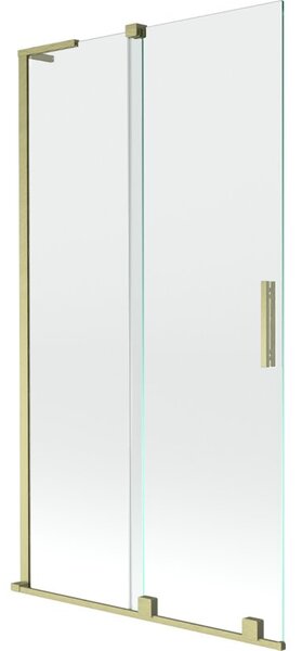 Mexen Velar L parawan nawannowy 2-skrzydłowy rozsuwany 100 x 150 cm, transparent, złoty szczotkowany - 896-100-003-01-55
