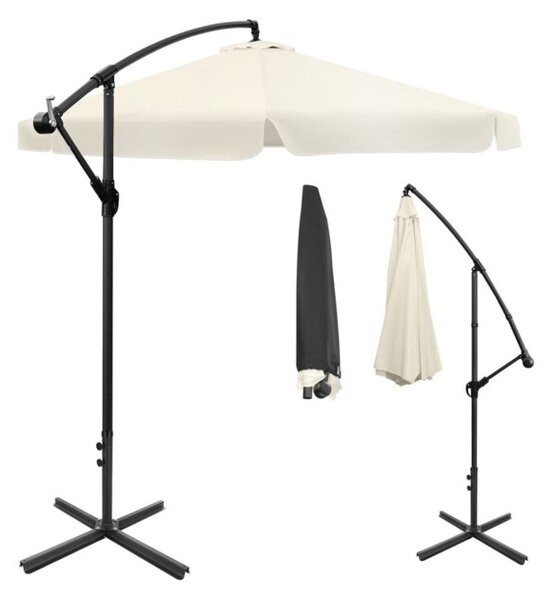 Składany parasol ogrodowy 350 cm XXL 8-ramienny BAUERKRAFT kolor beżowy