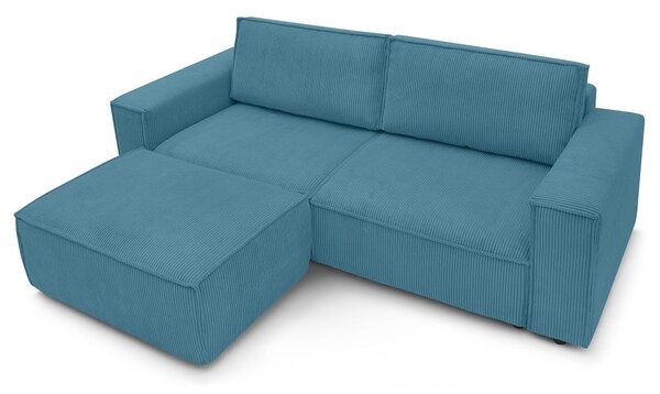 Turkusowa sztruksowa rozkładana sofa 245 cm Nihad – Bobochic Paris