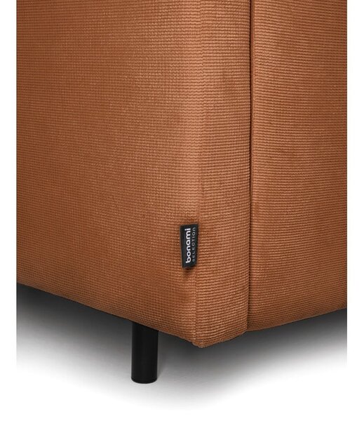 Brązowa sztruksowa rozkładana/ze schowkiem sofa 215 cm Bjork – Bonami Selection