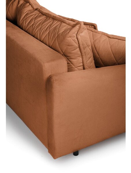 Brązowa sztruksowa rozkładana/ze schowkiem sofa 215 cm Bjork – Bonami Selection
