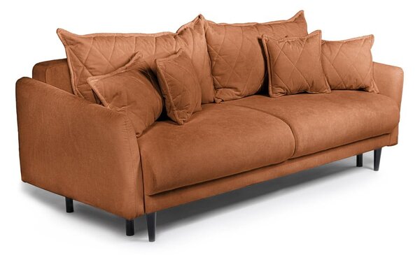 Brązowa sztruksowa rozkładana/ze schowkiem sofa 215 cm Bjork – Bonami Selection