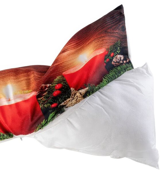 Poduszka przeciw przeciągom z LED CZERWONE ŚWIECE 18 x 85 cm