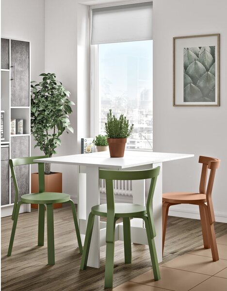 Rozkładany stół z białym blatem 76x28 cm Papillon – TemaHome