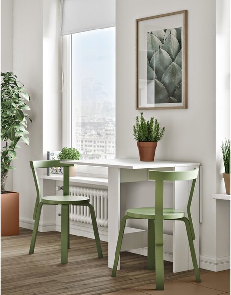 Rozkładany stół z białym blatem 76x28 cm Papillon – TemaHome