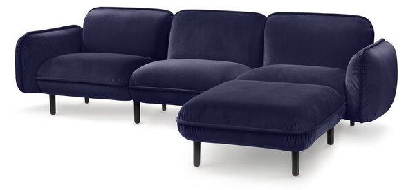 Ciemnoniebieska aksamitna sofa EMKO Bean