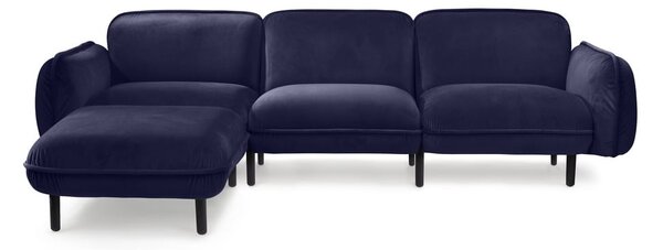 Ciemnoniebieska aksamitna sofa EMKO Bean