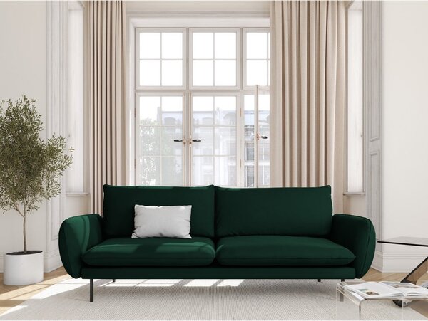 Ciemnozielona aksamitna sofa 200 cm Vienna – Cosmopolitan Design