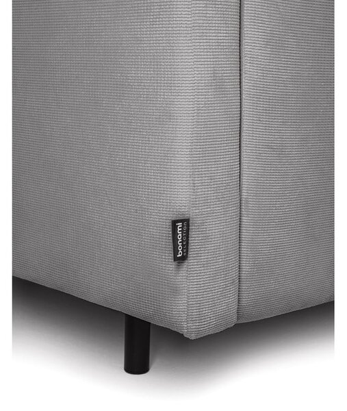 Szara sztruksowa rozkładana/ze schowkiem sofa 215 cm Bjork – Bonami Selection