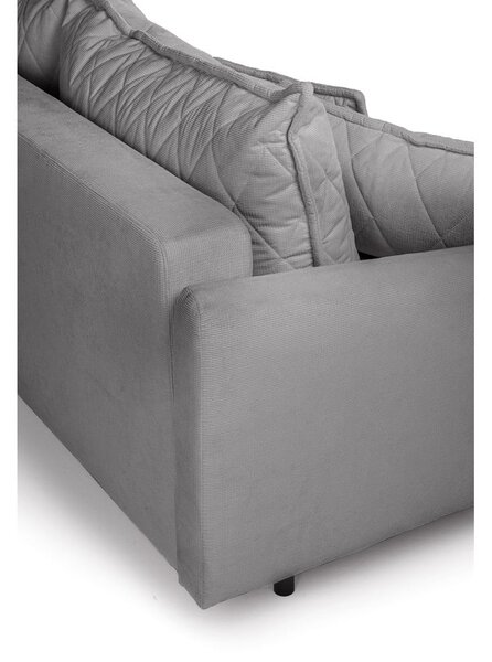 Szara sztruksowa rozkładana/ze schowkiem sofa 215 cm Bjork – Bonami Selection