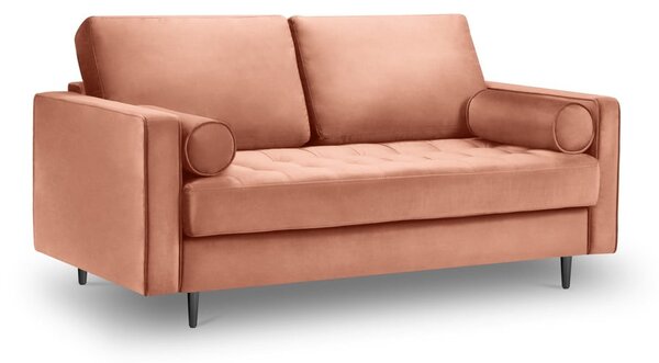 Różowa aksamitna sofa Milo Casa Santo, 174 cm