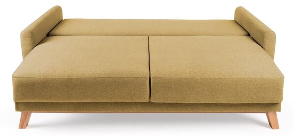 Żółta sofa rozkładana Bonami Selection Pop