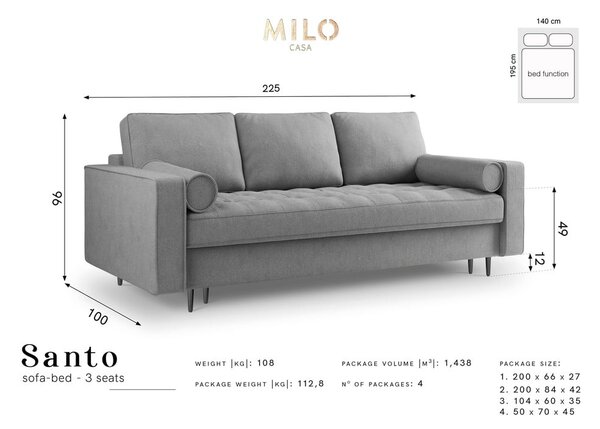 Jasnobeżowa rozkładana sofa Milo Casa Santo