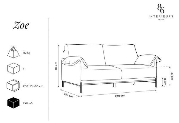 Zielona sofa Interieurs 86 Zoe