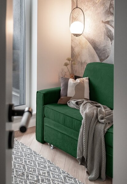 Ciemnozielona rozkładana sofa 168 cm Lucky Lucy – Miuform