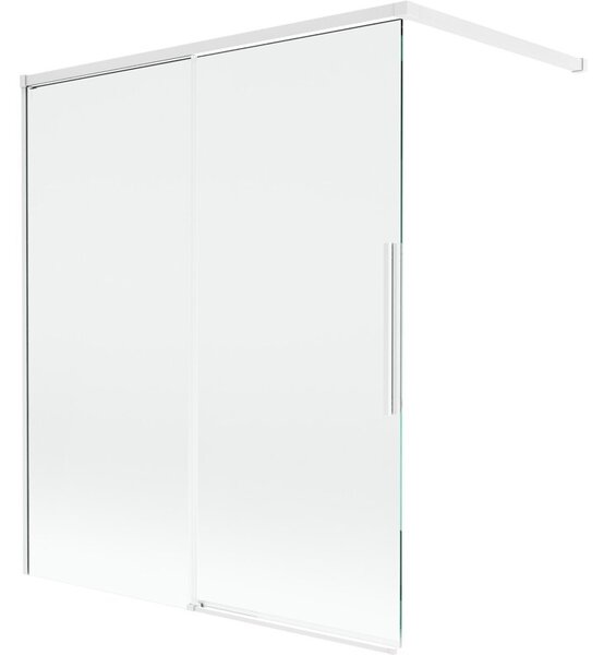 Mexen Rox parawan nawannowy 2-skrzydłowy rozsuwany 140 x 150 cm, transparent, biały - 8C9-140-003-20-00