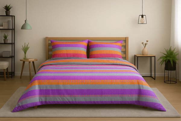 Pościel z polibawełny ELLE PURPLE, fioletowa Rozmiar pościeli: 70 x 90 cm | 140 x 200 cm