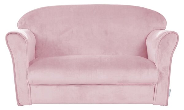 Jasnoróżowa aksamitna sofa dla dzieci 78 cm Lil Sofa – Roba